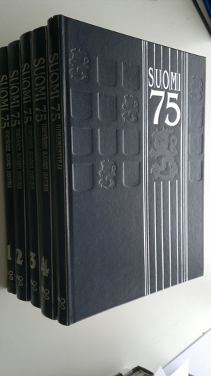 Hannu ym. Soikkanen : Suomi 75 : itsenäisen Suomen historia 1-4 + dokumentteja ; 1: Rajamaasta tasavallaksi ; 2: Kansallisen korkeakulttuurin ...