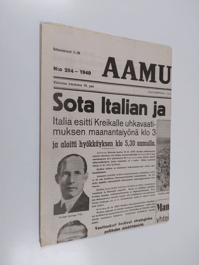 Aamulehti nro 294/1940 (29.10.)