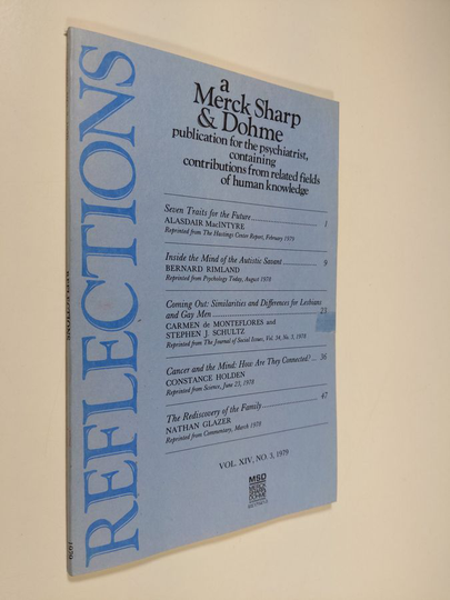 a Merck Sharp & Dohme, vol. XIV , no. 3/1979 : publication for the psychiatrist, containing contributions from related fields of human knowledge
