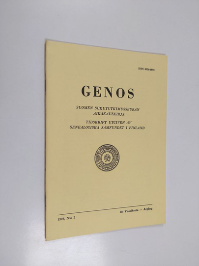 Genos nro 2 1979 : Suomen sukututkimusseuran aikakauskirja