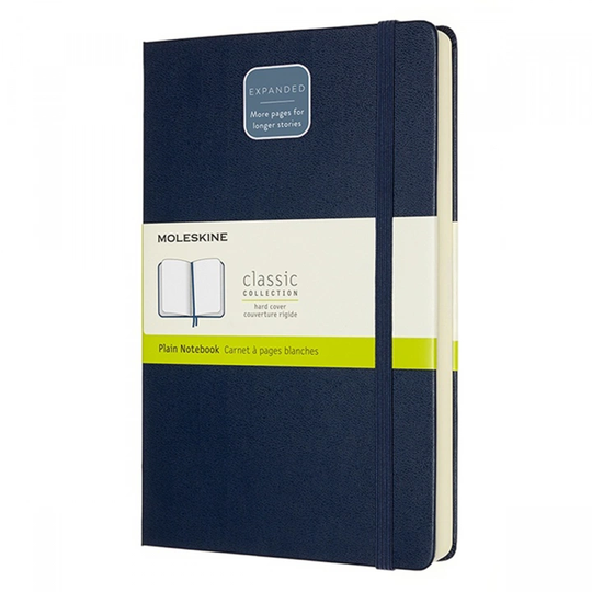 Moleskine Classic Hardcover Expanded Blue Plain