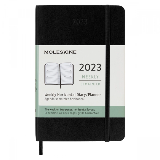 Moleskine 12M Weekly Planner Horizontal Softcover Pocket Black