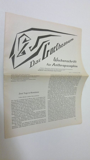 Martin Barkhoff (red.) : Das Goetheanum nr. 9/1990 : Wochenschrift fur Anthroposophie