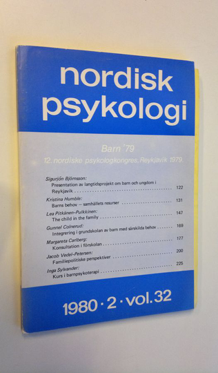 Anders Björnsson (toim.) ym. : Nordisk psykologi nro 2/1980 vol. 32