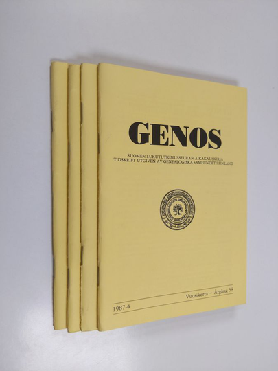 Genos vuosikerta 1987 (1-4) : Suomen sukututkimusseuran aikakauskirja