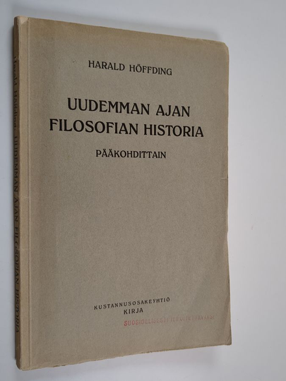 Harald Höffding : Uudemman ajan filosofian historia pääkohdittain