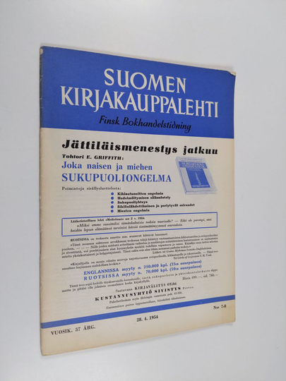 Suomen kirjakauppalehti 7-8/1954