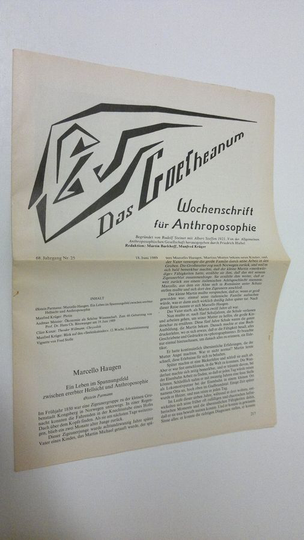 Martin Barkhoff (red.) : Das Goetheanum nr. 18/1989 : Wochenschrift fur Anthroposophie