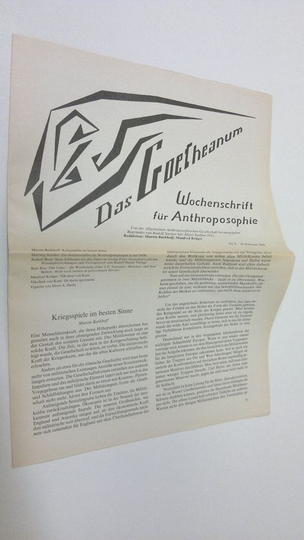 Martin Barkhoff (red.) : Das Goetheanum nr. 8/1990 : Wochenschrift fur Anthroposophie