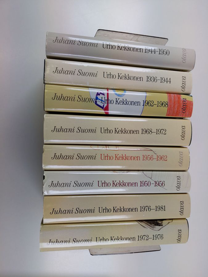 Juhani Suomi : Urho Kekkonen 1936-1944 Myrrysmies ; 1944-1950 Vonkamies ; 1950-1956 Kuningastie ; 1956-1962 Kriisien aika ; 1962-1968 Presidentti ...