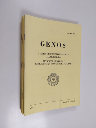 Genos vuosikerta 1985 (1-4) : Suomen sukututkimusseuran aikakauskirja