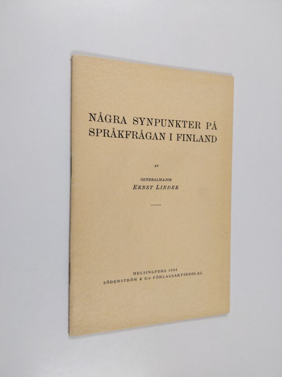 Ernst Linder : Några synpunkter på språkfrågan i Finland